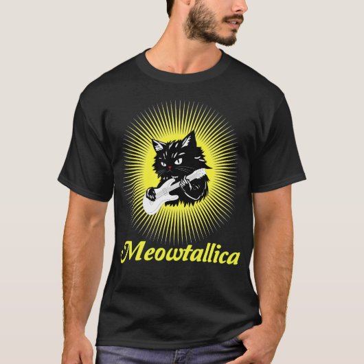 T-shirt Meowtallica Graphic: Rock Star Vibes (Devant)