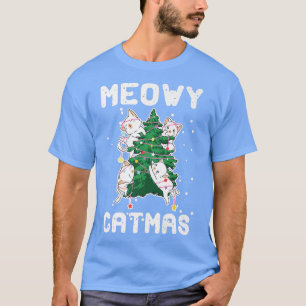 T-shirt Meowy Catmas Cat Kitties Christmas tree New Year F