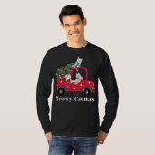 T-shirt Meowy Catmas Funny Noël Chat Camion Rouge (Devant entier)