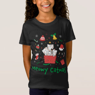 T-Shirt Meowy Catmas Joli Noël Amoureux des chats Kitties