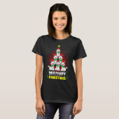 T-shirt Meowy Chat Feux d'Arbre de Noël Drôle Kitten X-Mas (Devant entier)