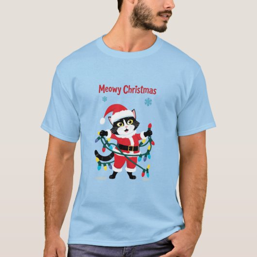 T-shirt Meowy Christmas (Devant)