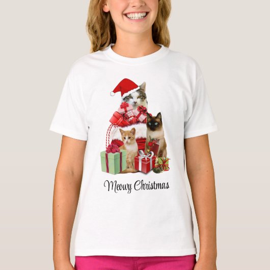 T-shirt Meowy Christmas Cats (Devant)