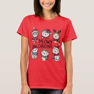 T-shirt Meowy Christmas Cats