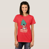 T-shirt Meowy Christmas Funny Amoureux des chats (Devant entier)