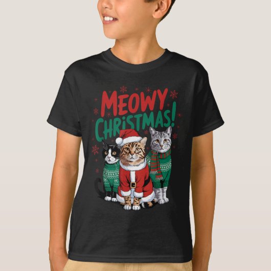 T-shirt Meowy Christmas Funny Cat Christmas Holiday Xmas S (Devant)