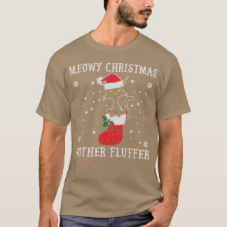 T-shirt Meowy Christmas Mother Fluffer Funny Amoureux des 