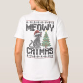 T-shirt Meowy Christmas Ya Filthy Animal - Ugly Cat (Dos)