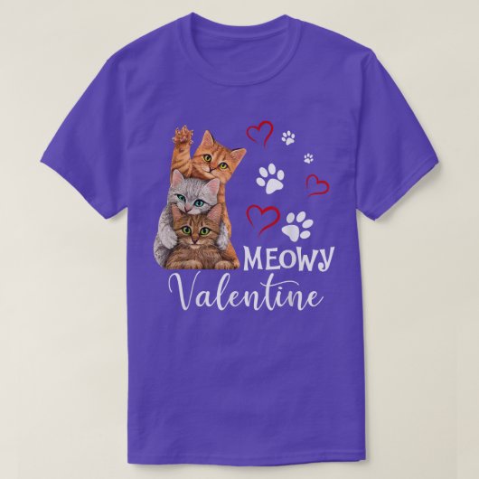 T-shirt Meowy Valentine Chats Cute Kitten Chat Valentines (Design devant)