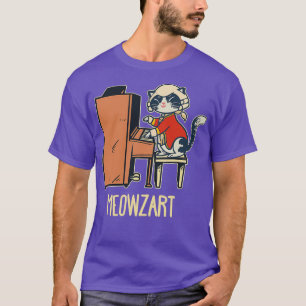 T-shirt Meowzart Un Chat Mignonne Jouant Au Piano