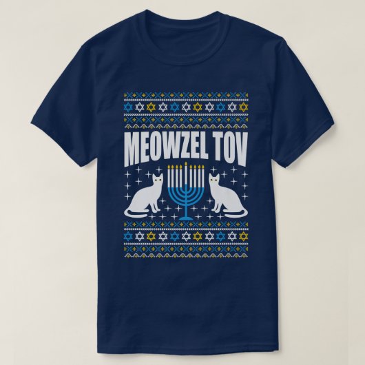 T-shirt Meowzel Tov Chanukah Drôle propriétaire de chats j (Design devant)