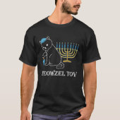 T-shirt Meowzel Tov Chanukah Juif Chat propriétaire Ugly (Devant)