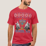 T-shirt Meowzel Tov Chanukah Juif Chat Propriétaire Ugly H<br><div class="desc">Meowzel Tov Chanukah Juif Chat Propriétaire Ugly Hanoukka .Cat Christmas Tree Funny Meowy Catmas Design. Cette carte graphique de Noël avec des sucres de canne, des cadeaux, un chapeau de Père Noël, et une écharpe pour la saison des fêtes d'hiver est destinée aux hommes gais ou joyeux, femmes, garçons, filles,...</div>