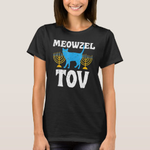 T-shirt Meowzel Tov Chanukah Juif Propriétaire de Chat Han