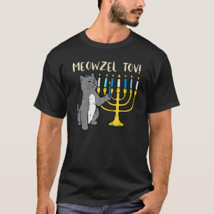 T-shirt Meowzel Tov Chat Juif PJs Hanukkah Chanukah Femme