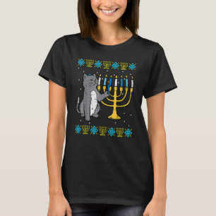 T-shirt Meowzel Tov Chat Juif Sweater de Hanukkah Laid