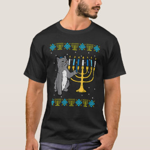 T-shirt Meowzel Tov Chat juif Ugly Hanoukka Sweater Chan