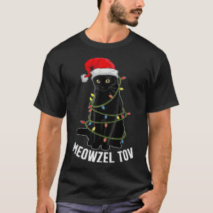 T-shirt Meowzel Tov Chat Noir Hanoukka Feux de Noël Ca