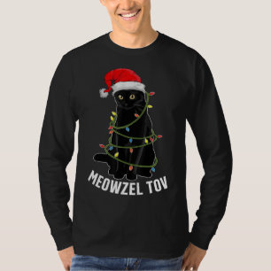 T-shirt Meowzel Tov Chat Noir Hanoukka Feux de Noël Ca