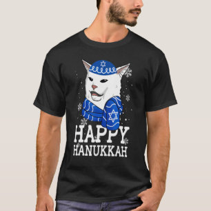 T-shirt Meowzel Tov Joyeux Hanukkah Smudge Cat Meme Fête