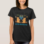 T-shirt Meowzel Tov Menorah Chat Hanoukka Chanukah Jewish<br><div class="desc">Meowzel Tov Menorah Chat Hanoukka Chanukah Juif Drôle Cadeau</div>