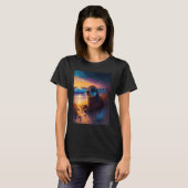 T-shirt Mer Otter Retro Sunset Cute Otter 2 (Devant entier)