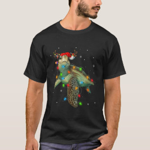 T-shirt Mer Turtle Lights Père Noël Merry