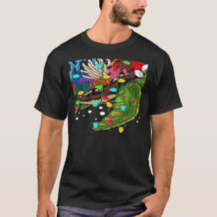 T-shirt Mer Turtle Xmas Lumières Père Noël Sea Turtle Noël