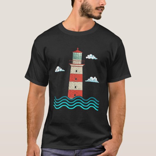 T-shirt Mer Waves Ocean Nautical Lighthouse (Devant)