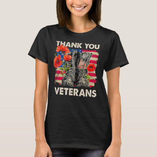 T-shirt Merci Anciens Combattants Bottes Fleur de Pavot Jo