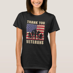 T-shirt Merci Anciens Combattants Drapeau Américain Hommes