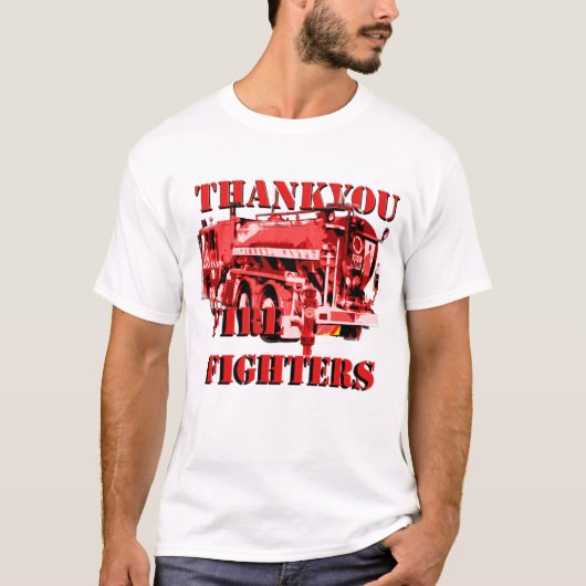 T-shirt Merci aux pompiers, (Devant)