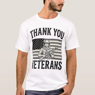 T-shirt Merci aux vétérans Vintage Flag Soldat Chemise Des