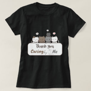T-shirt Merci Caressé par moi Noir
