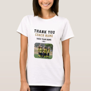 T-shirt Merci Coach Nom de l'équipe Photo Femme