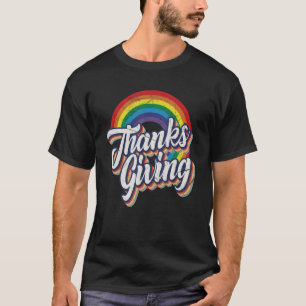 T-shirt Merci de donner Rainbow Retro