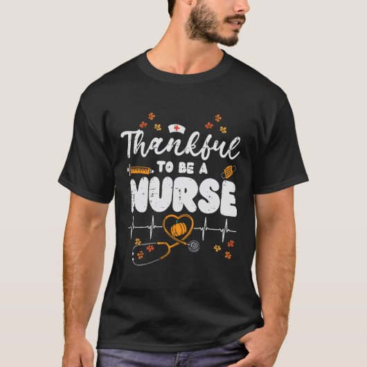 T-shirt Merci D'Être Une Infirmière Thanksgiving Scrub Top (Devant)