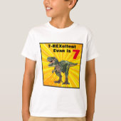 T-shirt Merci Dino T-Rex Dinosaur 7e anniversaire Nom (Devant)