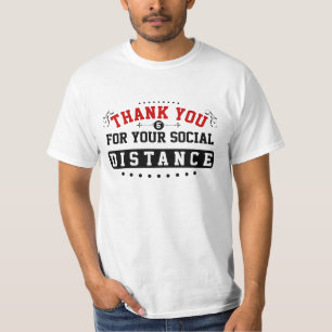 T-shirt Merci - Distance sociale blanche