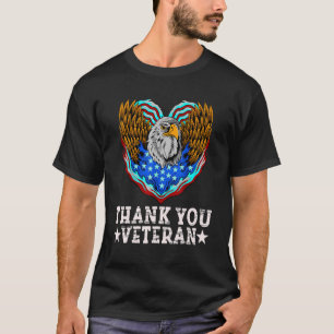 T-shirt Merci Eagle American Flag Heart Day V