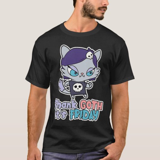 T-shirt Merci Goth son vendredi Alt Vêtements Goth Chat Go (Devant)