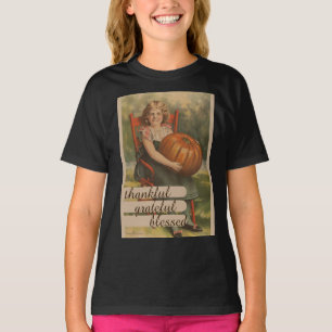 T-shirt Merci gracieux béni Fille avec Citrouille