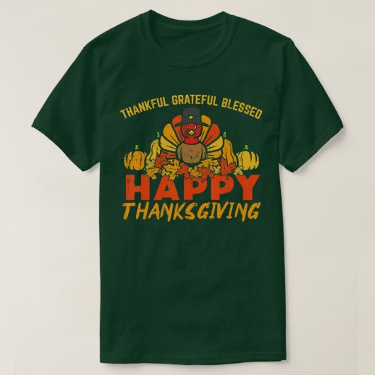 T-shirt Merci Grateful Bon thanksgiving Turke (Design devant)