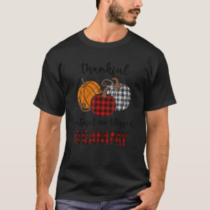 T-shirt Merci Grateful Grammy Plaid Thanksgivi