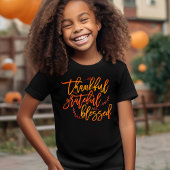 T-shirt Merci Grateful Script Thanksgiving