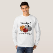 T-shirt Merci Gratuit Béni Plaid Thanksgiving Hommes W (Devant entier)