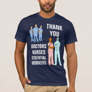 T-shirt Merci Médecins Infirmières Travailleurs essentiels