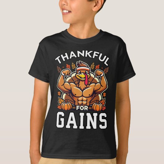 T-shirt Merci Pour Les Gains - Thanksgiving Funny Gym Work (Devant)