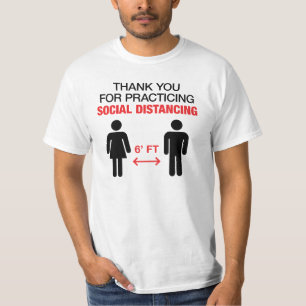 T-shirt Merci Pour Pratiquer La Distance Sociale