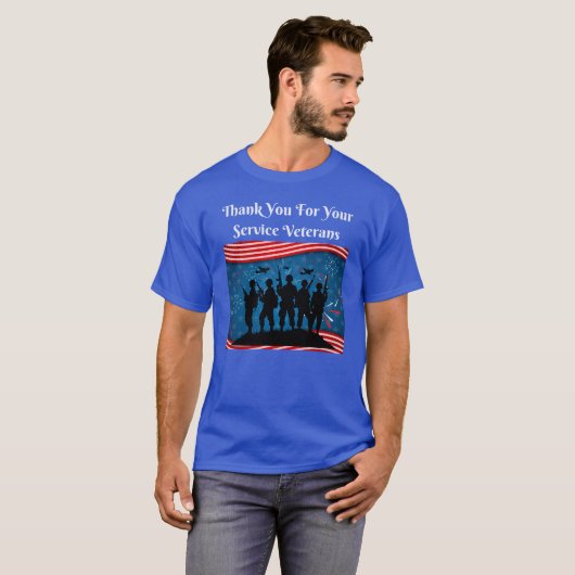 T-shirt Merci Pour Vos Anciens Combattants En Service Acti (Devant entier)